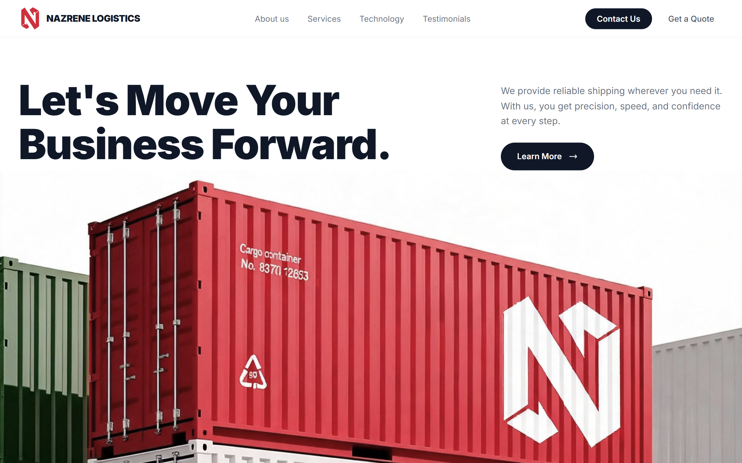 Latest project: Nazrene Logistics corporate website